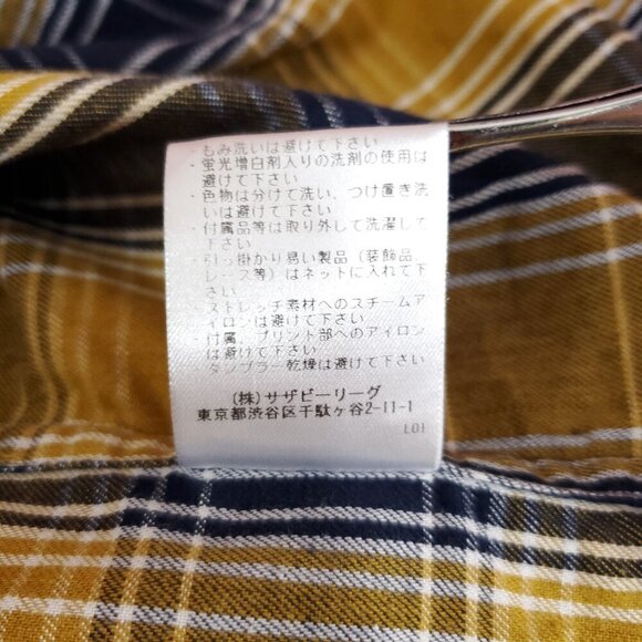 Band of Outsiders Mens Size 2 Medium Plaid LS Button Down Shirt USA Made - Picture 9 of 11